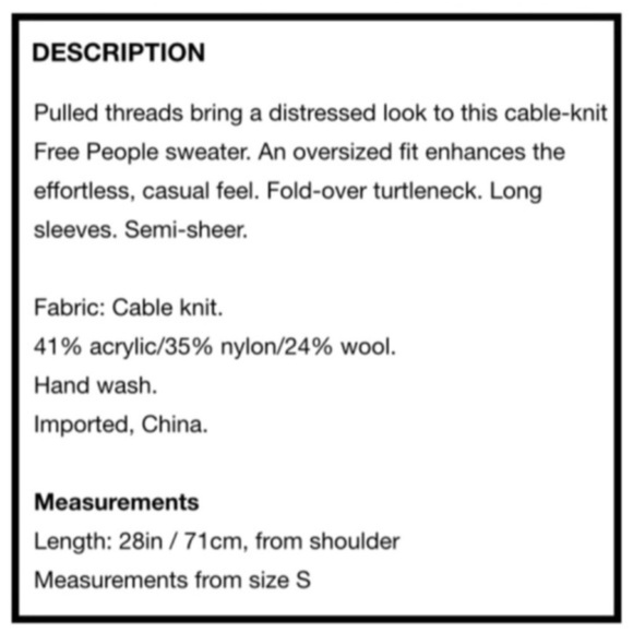 Free People Complex Cable Distressed Cowl Sweater - Picture 8 of 8